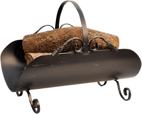 Süslü Kulplu Siyah Açık Odunluk