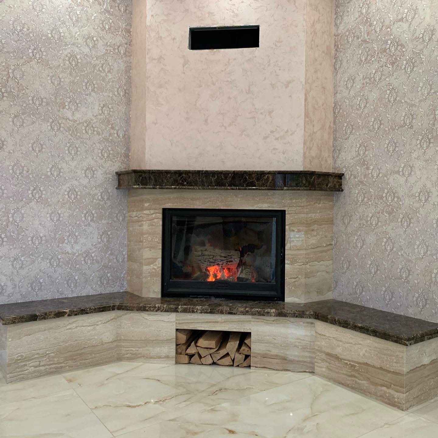 Köşe Odunlu Şömine 3