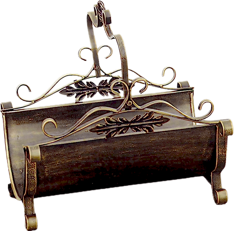 Süslü Kulplu Açık Bakır Odunluk