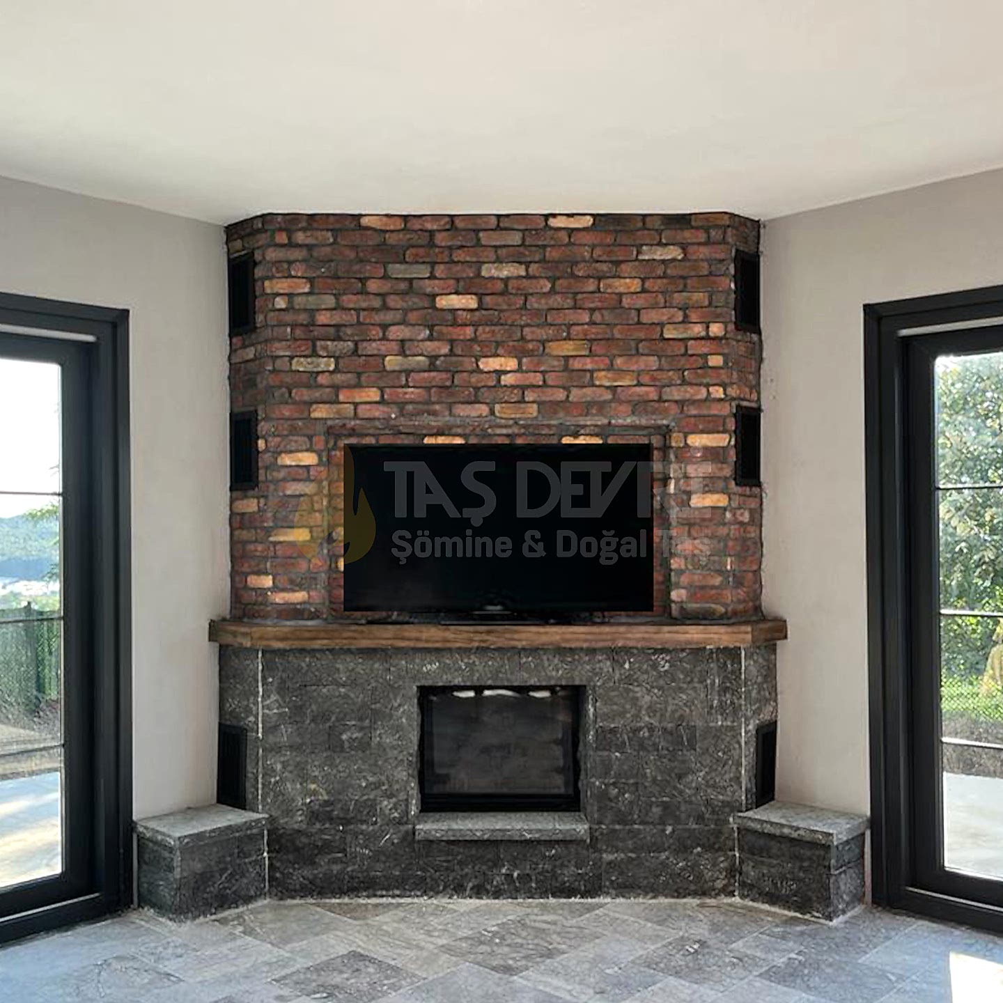 Köşe Odunlu Şömine 6