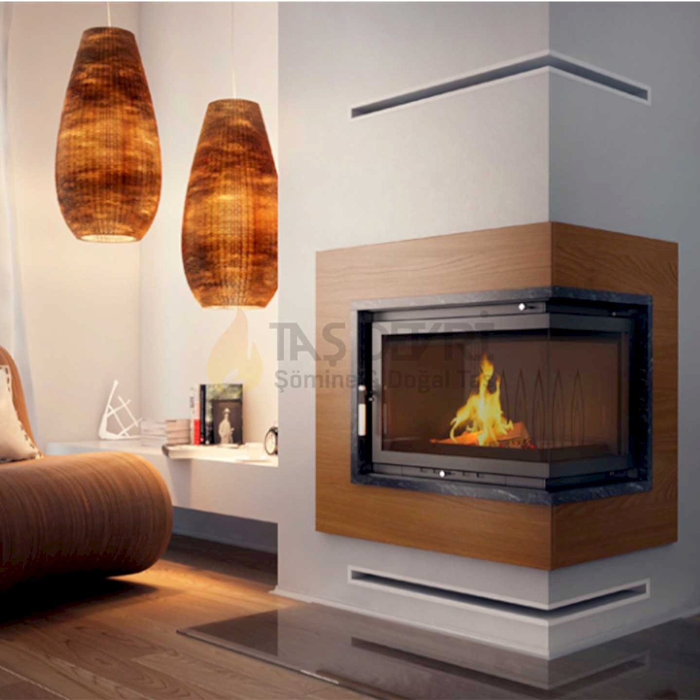 TD- İki Açık Odunlu Şömine 7