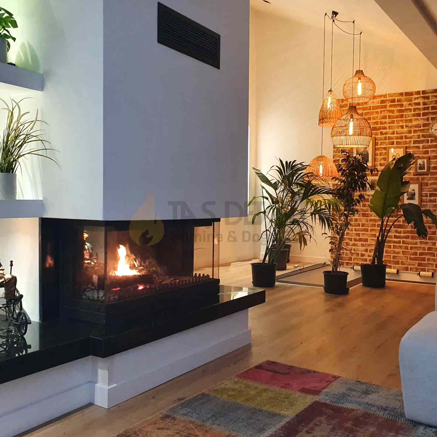 Üç Açık Odunlu Şömine 9